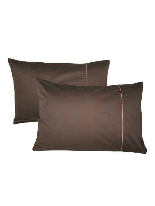 600 TC 100% Cotton Sateen Solid, Dark Chocolate Color, Pair Of Regular Size Pillow Covers - 15170456 - Standard Image - 1