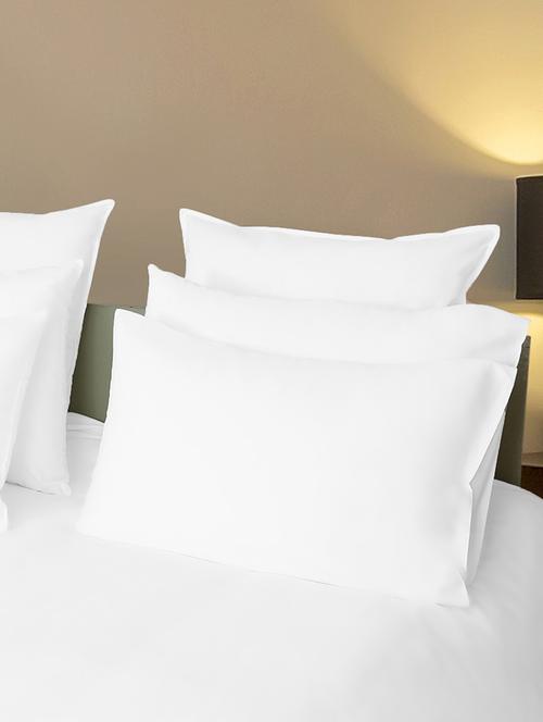 400 TC 65/35 Cotton/poly. Solid, White Color, Pair Of Regular Size Pillow Covers - 15170472 - Standard Image - 1