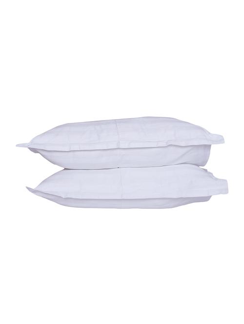 400 TC Broad Stripe, White Color, Pair Of Large Size Pillow Covers - 15170475 - Standard Image - 1