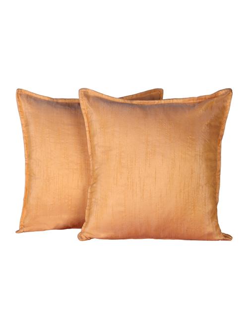 Set Of 2 16x16 Inches Solid Dupion Poly Silk Cushion Covers - 15170544 - Standard Image - 1
