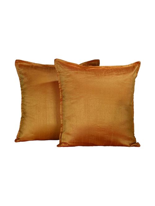 Set Of 2 16x16 Inches Solid Dupion Poly Silk Cushion Covers - 15170550 - Standard Image - 1
