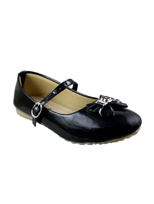 black leatherette flat ballerina - 15171016 - Standard Image - 1