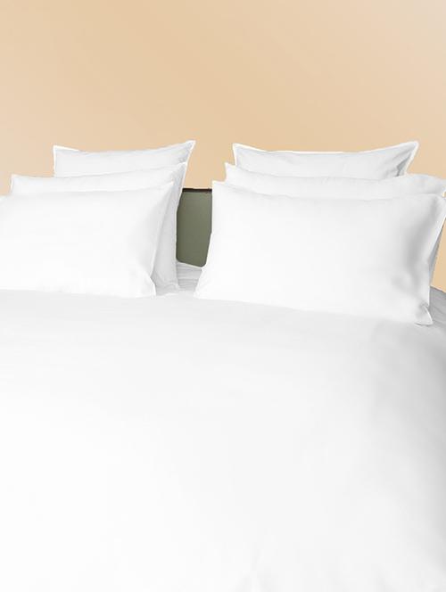 300 TC 100% Cotton Sateen Solid, White Color, King Size Duvet Cover - 15171279 - Standard Image - 1