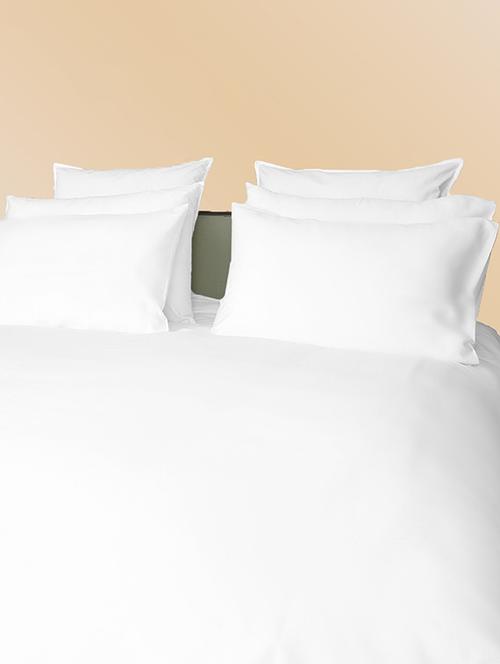 300 TC 100% Cotton Sateen Solid, White Color, Queen Size Duvet Cover - 15171280 - Standard Image - 1