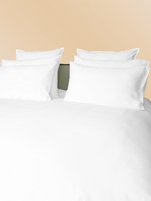 300 TC 100% Cotton Sateen Solid, White Color, Single Size Duvet Cover - 15171281 - Standard Image - 1