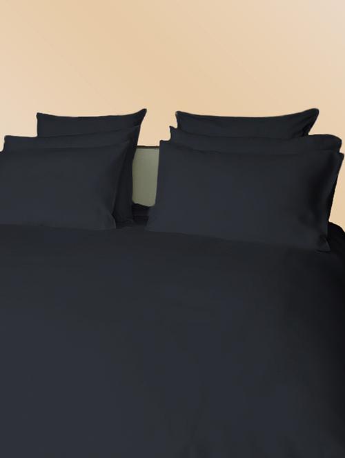 300 TC 100% Cotton Sateen Solid, Black Color, Queen Size Duvet Cover - 15171285 - Standard Image - 1