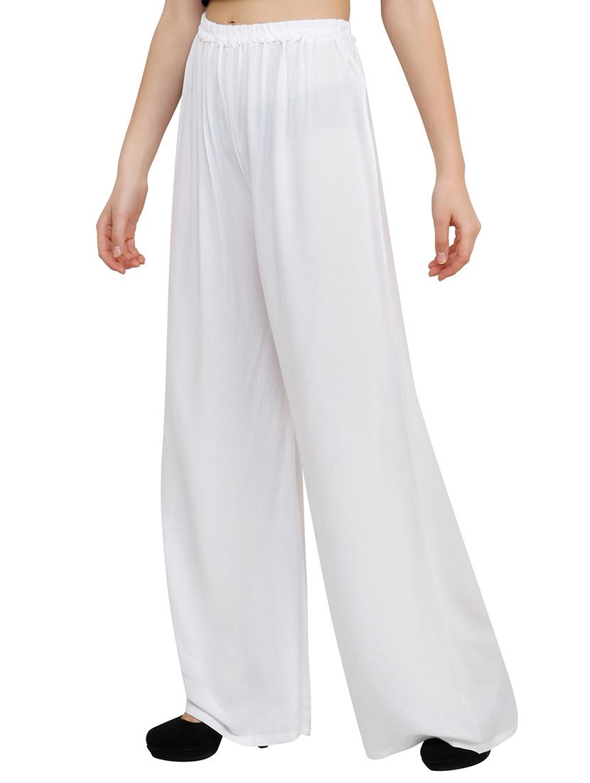white viscose palazzos - 15172723 - Zoom Image - 1