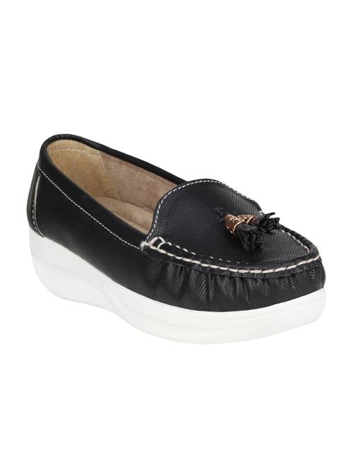 black resin slip on moccasins - 15173287 - Standard Image - 1