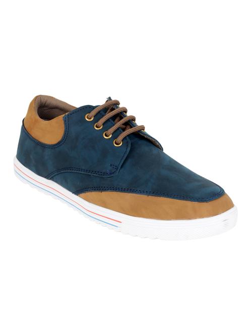 blue leatherette lace up sneaker - 15173368 - Standard Image - 1