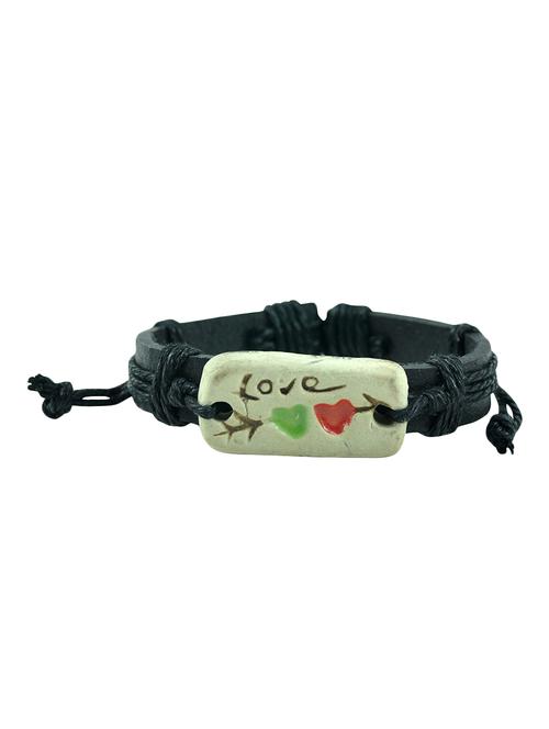 black leather bracelet - 15173769 - Standard Image - 1