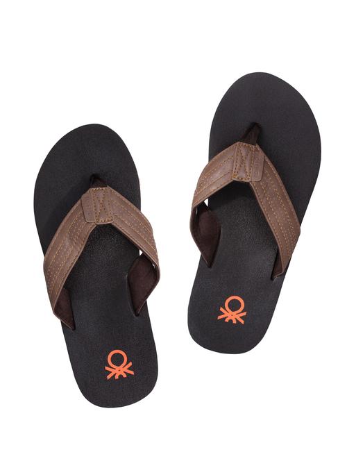 black leatherette toe separator flip flops - 15173821 - Standard Image - 1