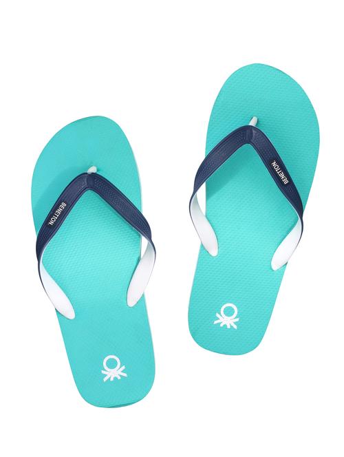 turquoise rubber toe separator flip flops - 15173825 - Standard Image - 1