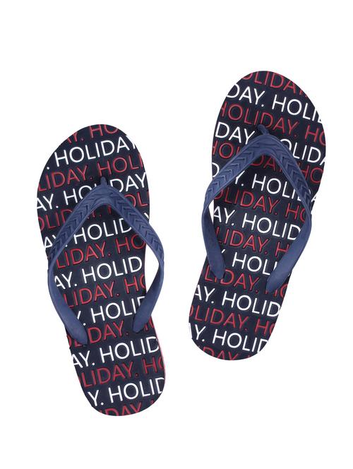 navy rubber toe separator flip flops - 15173830 - Standard Image - 1