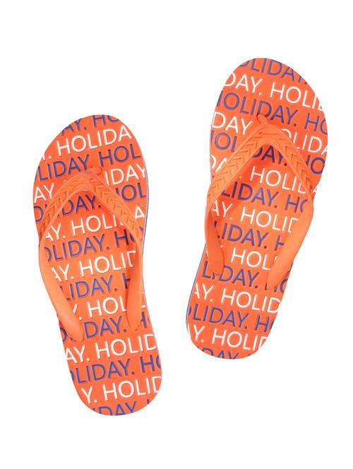 orange rubber toe separator flip flops - 15173831 - Standard Image - 1