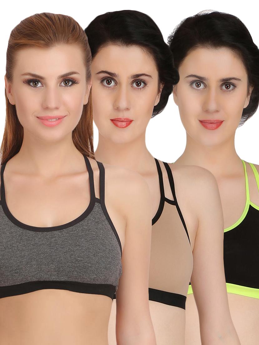 Set of 3 multicolored sports bras - 15175207 - Zoom Image - 1