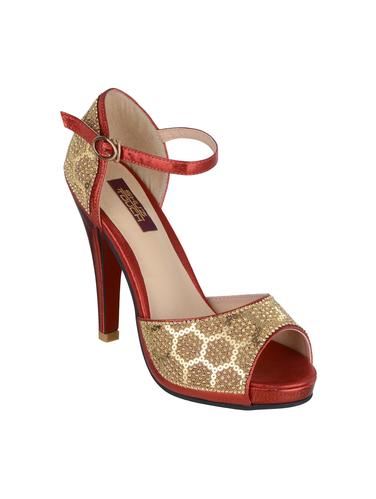 red ankle strap sandal - 15175366 - Very Small Image - 1