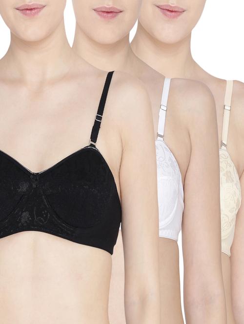 set of 3 multi colored cotton bras - 15175372 - Standard Image - 1