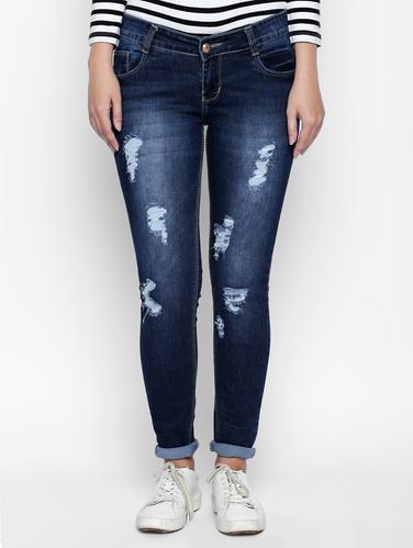 dark blue denim distressed jeans - 15175409 - Very Small Image - 1