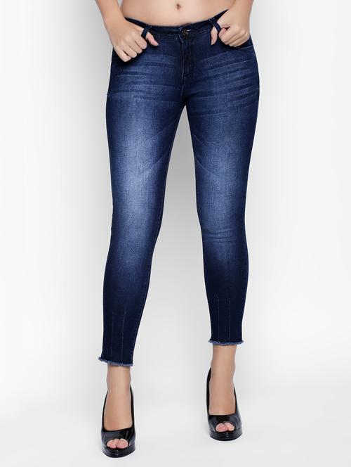 blue denim frayed jeans - 15175417 - Very Small Image - 1