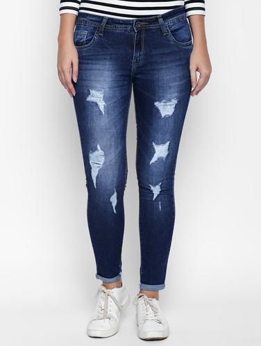 blue denim distressed jeans - 15175426 - Very Small Image - 1