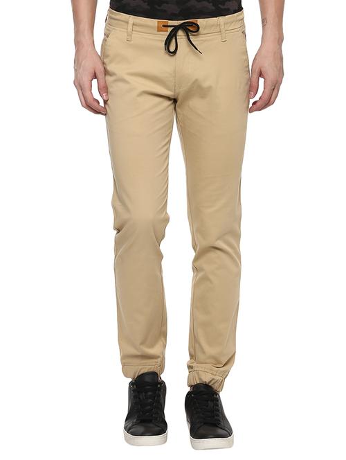 beige cotton joggers - 15175552 - Standard Image - 1