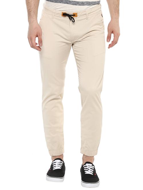 beige cotton joggers - 15175555 - Standard Image - 1