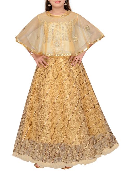 beige net gown - 15175595 - Standard Image - 1
