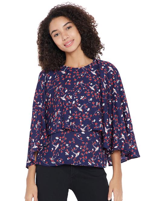 cape sleeved overlay top - 15175705 - Standard Image - 1