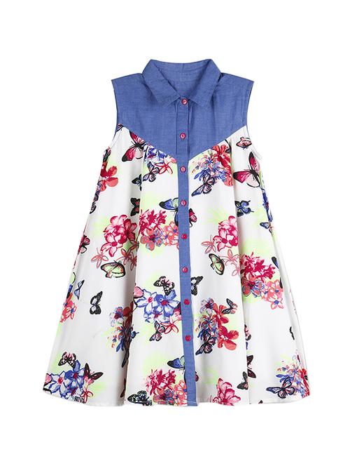 blue polyester frock - 15176336 - Standard Image - 1