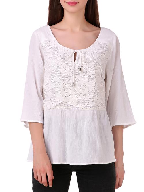 solid white cotton top - 15176707 - Standard Image - 1