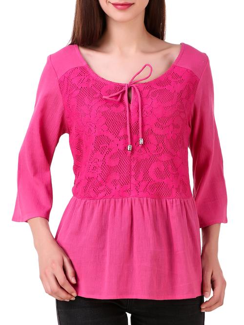 solid pink cotton top - 15176709 - Standard Image - 1
