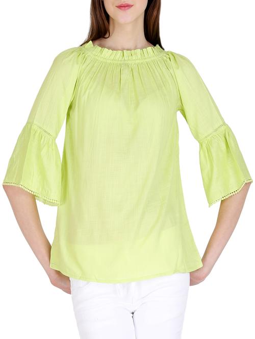 solid green cotton top - 15176722 - Standard Image - 1