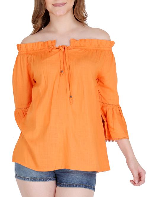 solid orange cotton top - 15176723 - Standard Image - 1