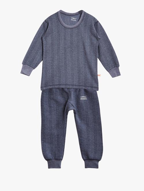 navy blue cotton blend thermal set - 15176743 - Standard Image - 1