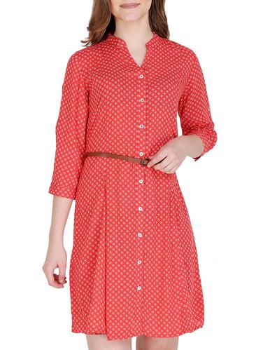 red printed shirt dress - 15176744 - Very Small Image - 1