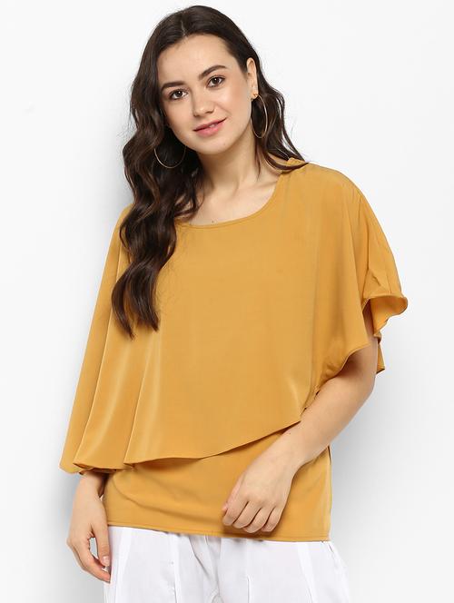 yellow solid layered top - 15177090 - Standard Image - 1