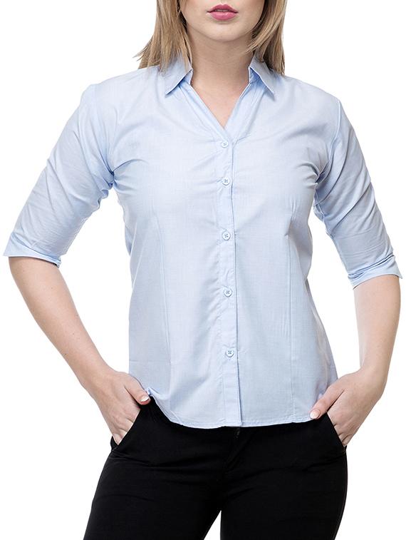 light blue solid cotton shirt - 15177096 - Zoom Image - 1