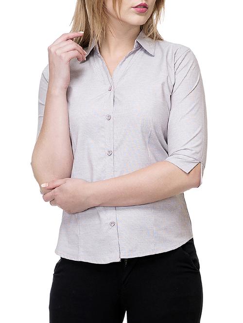 solid grey cotton shirt - 15177097 - Standard Image - 1