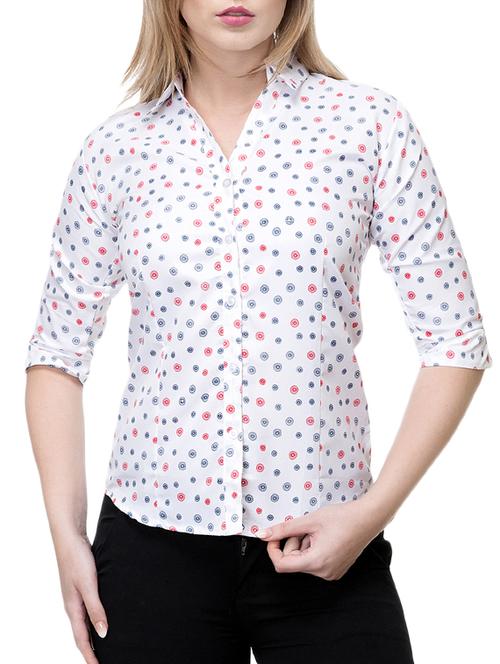 white printed cotton shirt - 15177107 - Standard Image - 1