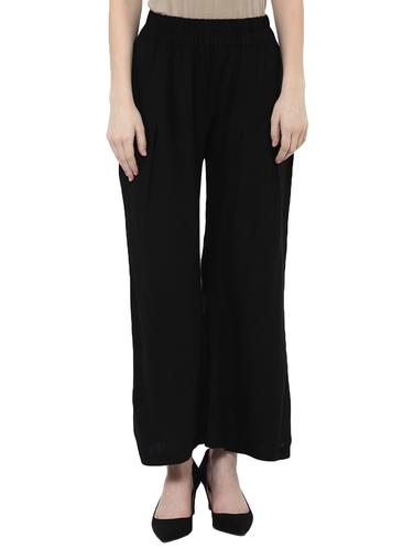 black solid rayon palazzo - 15177113 - Very Small Image - 1