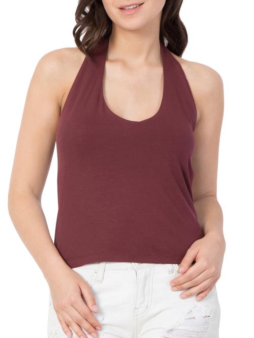 solid maroon cotton top - 15177147 - Standard Image - 1