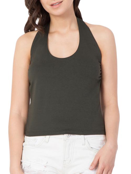 grey solid cotton top - 15177149 - Standard Image - 1