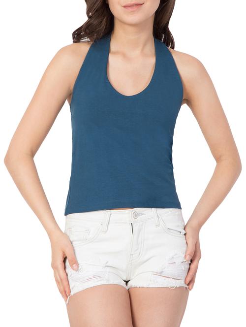 solid blue cotton top - 15177151 - Standard Image - 1