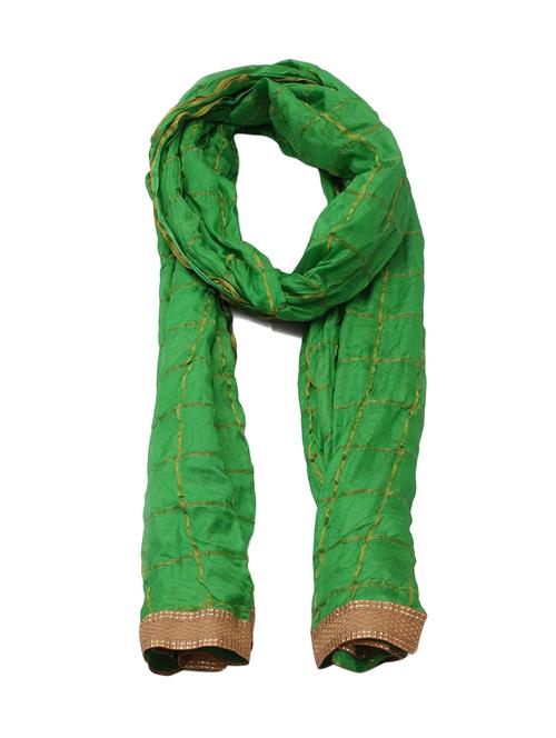 green woven dupatta - 15177207 - Very Small Image - 1