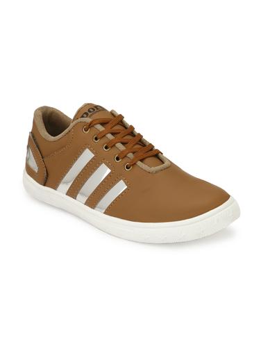tan leatherette lace up sneaker - 15177219 - Very Small Image - 1
