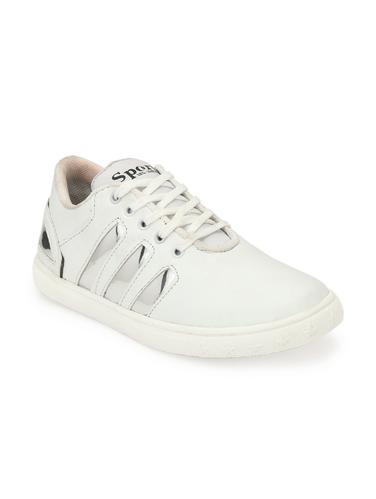 white leatherette lace up sneaker - 15177223 - Very Small Image - 1
