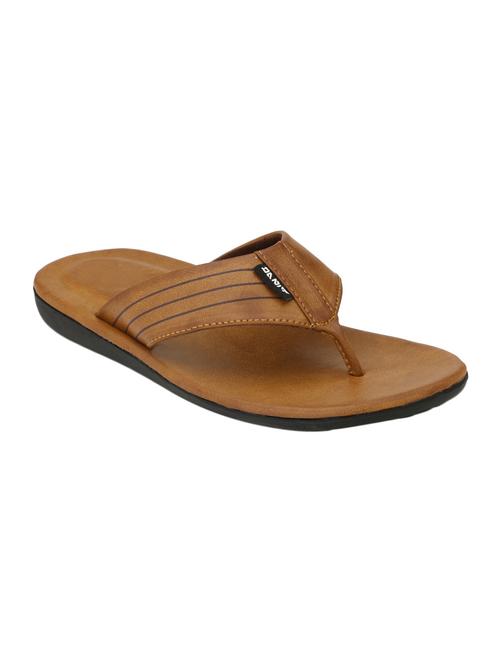 brown Leatherette toe separator slipper - 15177228 - Standard Image - 1