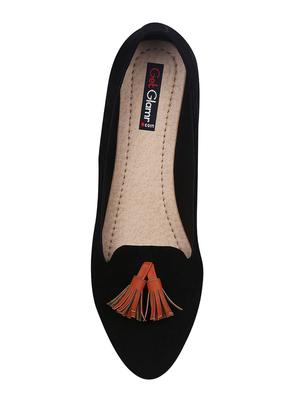 black faux leather slip on ballerina - 15177293 - Standard Image - 4