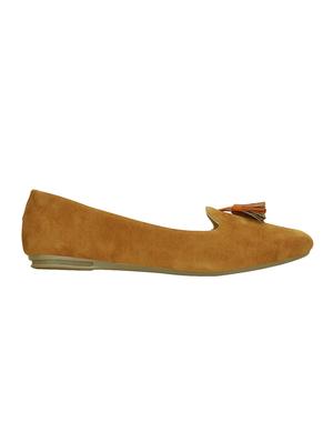 tan faux leather slip on ballerina - 15177296 - Standard Image - 2