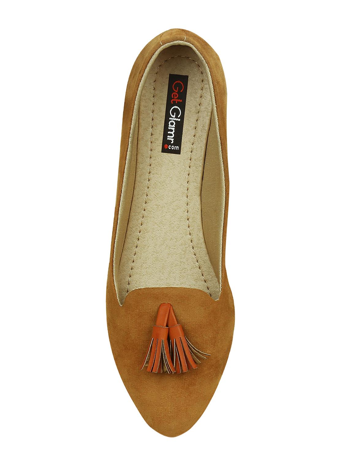 tan faux leather slip on ballerina - 15177296 - Zoom Image - 4